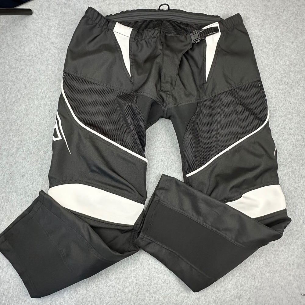 BILT Black White Mesh Motocross Racing Pants Mens Size 11/12 Ratchet Waist